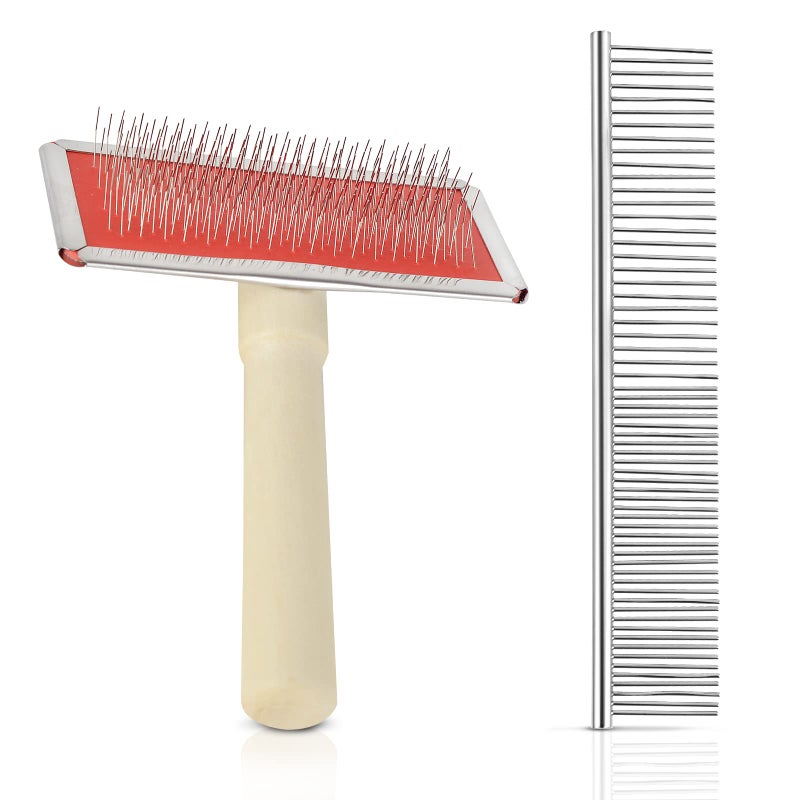 WANGDEFA 2 pack macrame fringe comb set stainless steel comb for making knitting cord rope macrame plant hangers wall hangings pets hair combing - Image 1